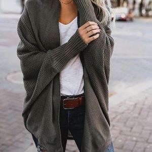 Army green cardigan
